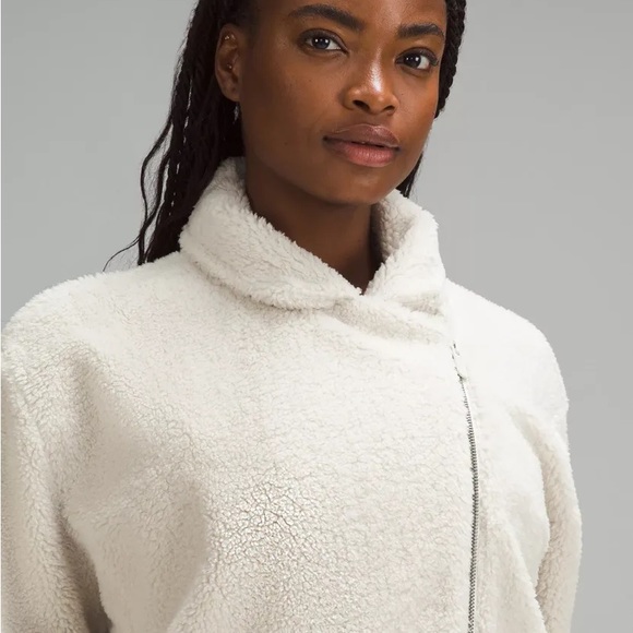 NWT Lululemon Textured Fleece Collared Jacket Bone 2 - Picture 5 of 8